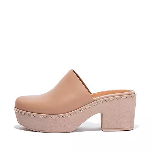 Sandales Compensées Femme Fitflop Pilar Cuir Mule Beige (KZA602591)